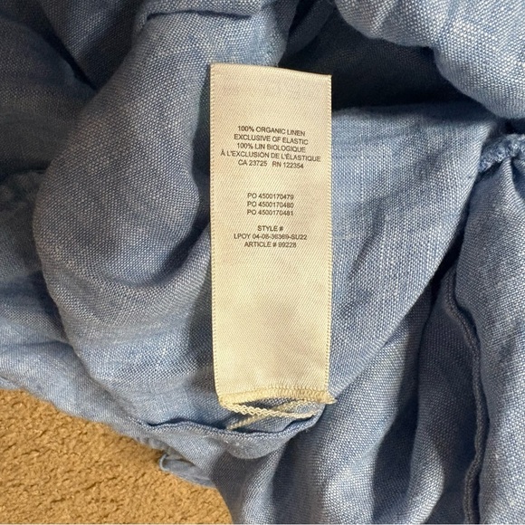 Aritzia Wilfred 100% Organic Linen Genoa Linen Midi Dress in Blue Size Medium - Picture 7 of 9